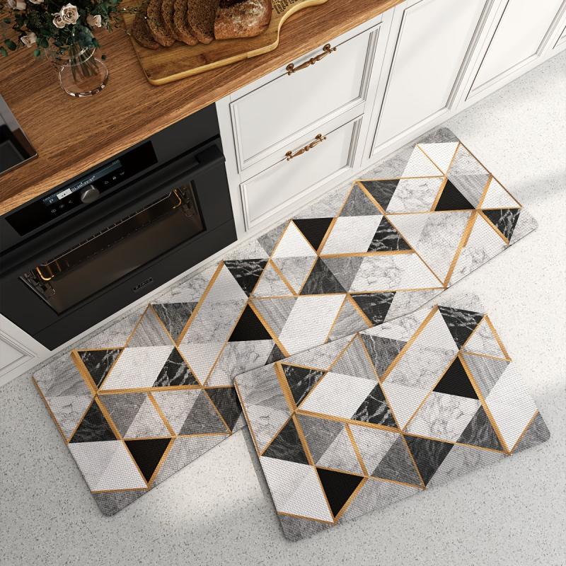 1PC Leather Kitchen Rug Cushioned Anti Fatigue Mat Non Slip Standing Memory Foam