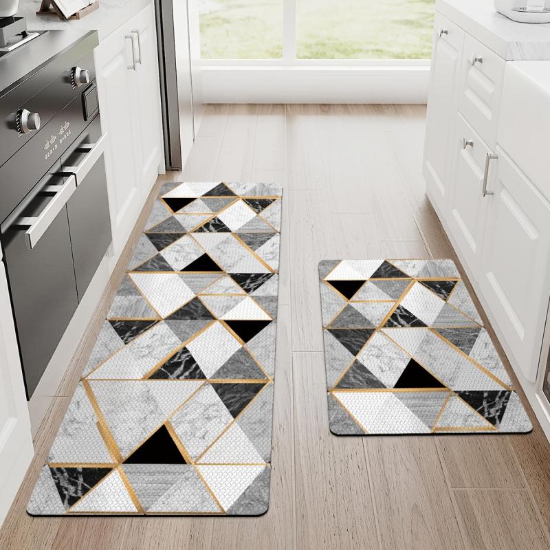 1PC Leather Kitchen Rug Cushioned Anti Fatigue Mat Non Slip Standing Memory Foam
