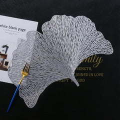 European Style Ginkgo Leaf PVC Kitchen Placemat