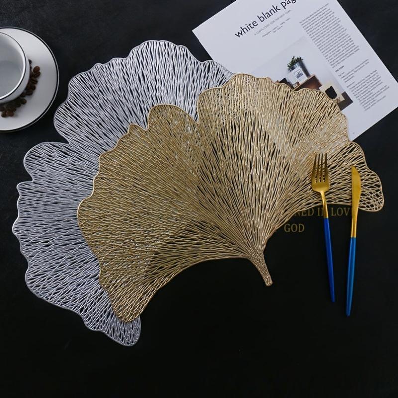 European Style Ginkgo Leaf PVC Kitchen Placemat