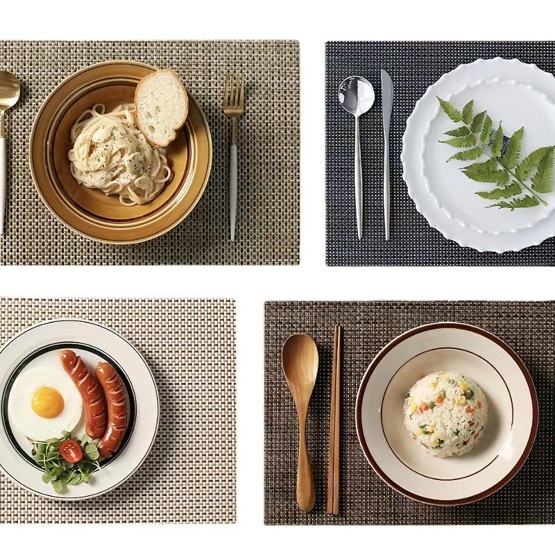 Set of 6 Woven Placemats, Anti-fouling Table Mats, Heat Insulation Pads
