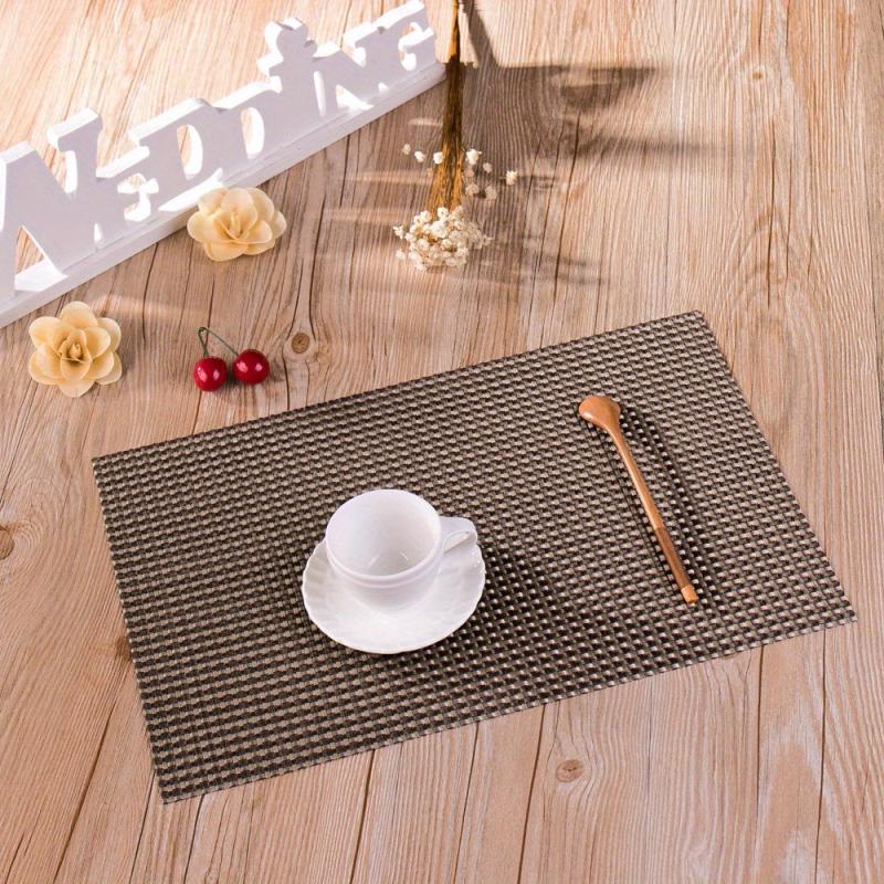 Set of 6 Woven Placemats, Anti-fouling Table Mats, Heat Insulation Pads