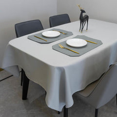 Light Grey Waffle Tablecloth for Rectangle Tables