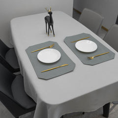 Light Grey Waffle Tablecloth for Rectangle Tables