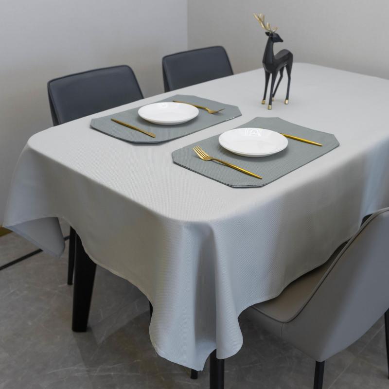 Light Grey Waffle Tablecloth for Rectangle Tables