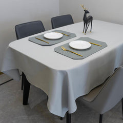 Light Grey Waffle Tablecloth for Rectangle Tables