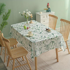 Green Buds Tablecloth Stain Resistant Waterproof Washable Round Table Cover