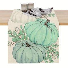 Thanksgiving Theme Polyester Table Runner Autumn Pumpkin Pattern