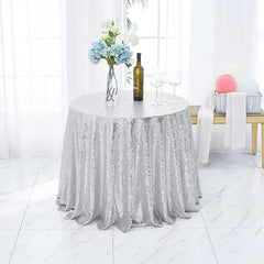 Polyester Round Tablecloth Sequin Tablecover Bridal Shower Party Decor