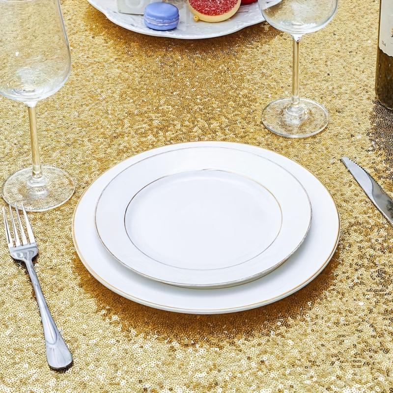 Polyester Round Tablecloth Sequin Tablecover Bridal Shower Party Decor