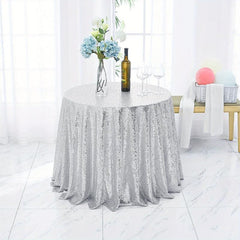 Polyester Round Tablecloth Sequin Tablecover Bridal Shower Party Decor
