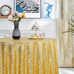 Polyester Round Tablecloth Sequin Tablecover Bridal Shower Party Decor