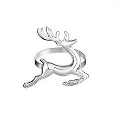 20pcs Golden Deer Napkin Rings Solid Cast Iron Polished Metal Xmas