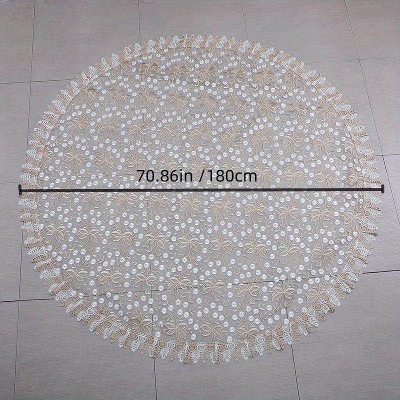 Vintage Lace Embroidered Tablecloth for Weddings and Parties