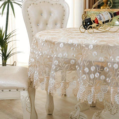 Vintage Lace Embroidered Tablecloth for Weddings and Parties