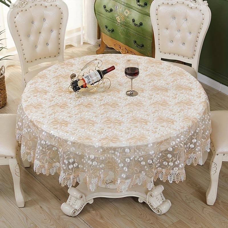 Vintage Lace Embroidered Tablecloth for Weddings and Parties