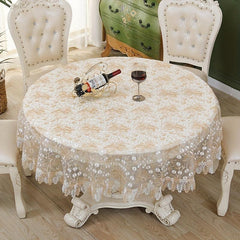 Vintage Lace Embroidered Tablecloth for Weddings and Parties