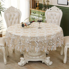 Vintage Lace Embroidered Tablecloth for Weddings and Parties