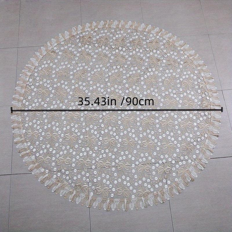 Vintage Lace Embroidered Tablecloth for Weddings and Parties