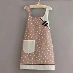 Chinese Style Buckle Apron Comfortable Breathable Housework Catering Work Clothe