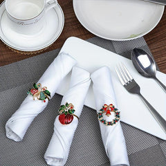 Snowflakes Christmas Tree Napkin Rings Cast Iron