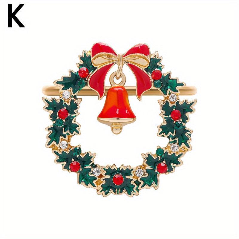 Snowflakes Christmas Tree Napkin Rings Cast Iron