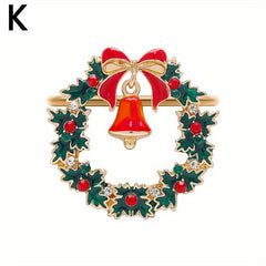 Snowflakes Christmas Tree Napkin Rings Cast Iron