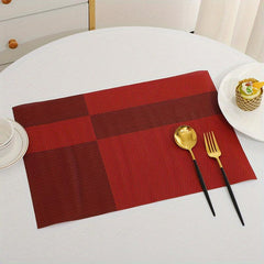 6pcs Jacquard PVC Placemats Washable Reusable Anti-fouling Table Mats