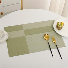 6pcs Jacquard PVC Placemats Washable Reusable Anti-fouling Table Mats