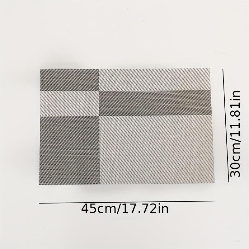 6pcs Jacquard PVC Placemats Washable Reusable Anti-fouling Table Mats