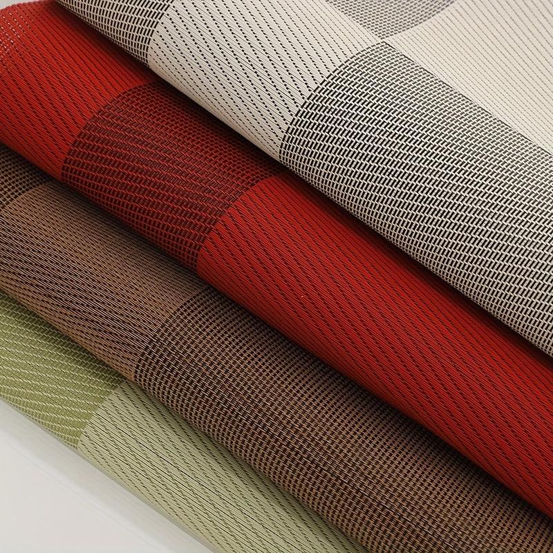6pcs Jacquard PVC Placemats Washable Reusable Anti-fouling Table Mats