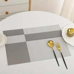 6pcs Jacquard PVC Placemats Washable Reusable Anti-fouling Table Mats