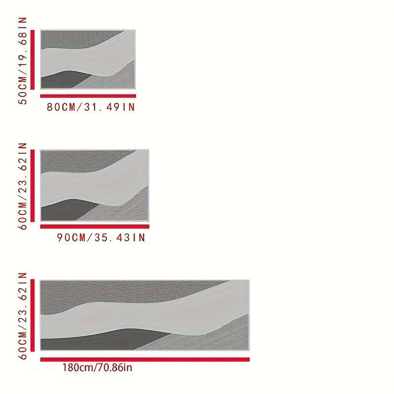 Curved Striped Kitchen Rug Non Slip Cushioned Stain Resistant Waterproof Mat