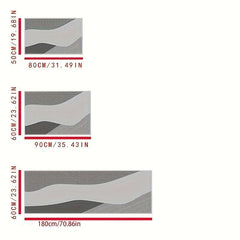 Curved Striped Kitchen Rug Non Slip Cushioned Stain Resistant Waterproof Mat