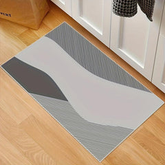 Curved Striped Kitchen Rug Non Slip Cushioned Stain Resistant Waterproof Mat