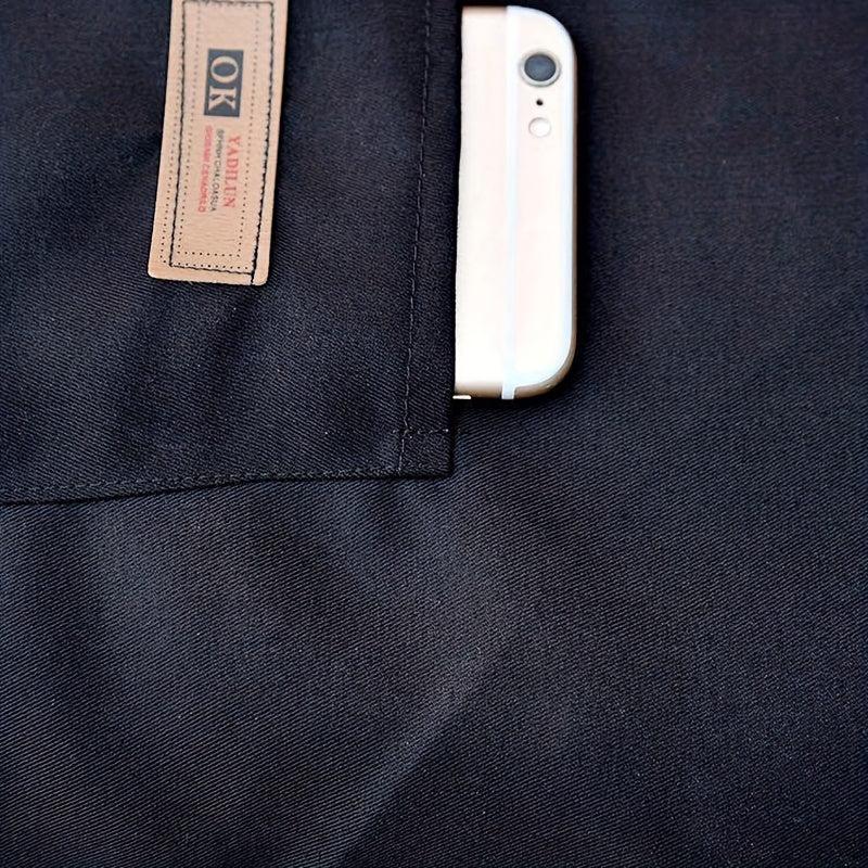 Cotton Blend Apron Solid Canvas Polyester Pocket BBQ Cooking Kitchen Cloth
