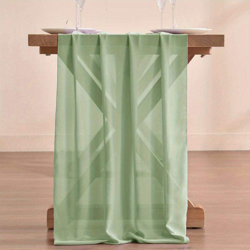 Boho Style Sheer Chiffon Table Runner for Wedding Reception