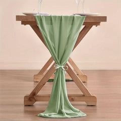 Boho Style Sheer Chiffon Table Runner for Wedding Reception