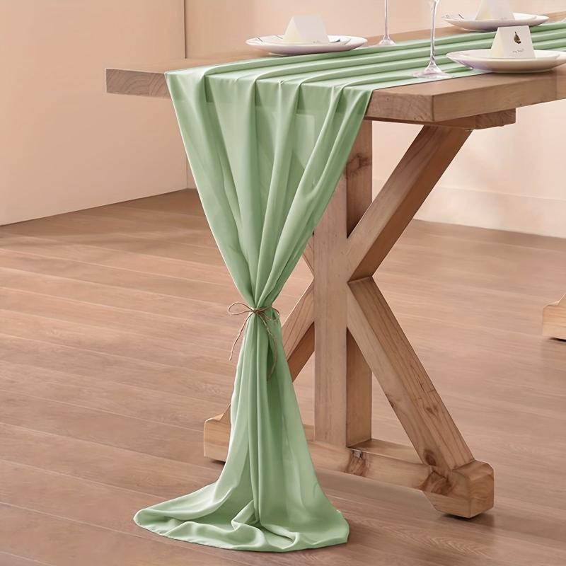 Boho Style Sheer Chiffon Table Runner for Wedding Reception