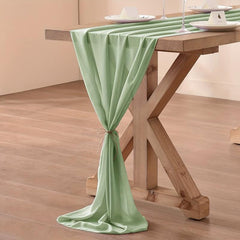 Boho Style Sheer Chiffon Table Runner for Wedding Reception