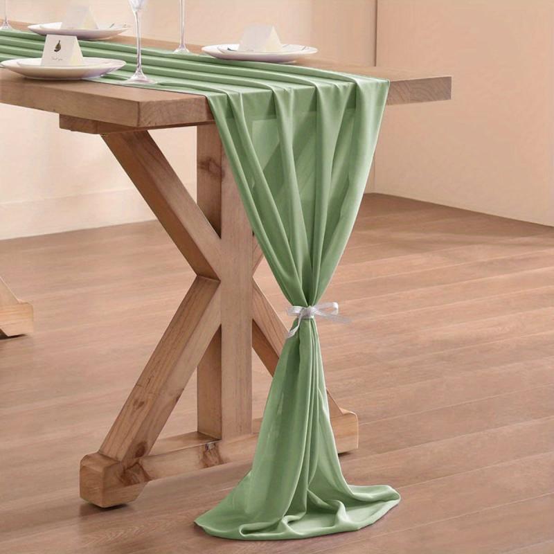 Boho Style Sheer Chiffon Table Runner for Wedding Reception