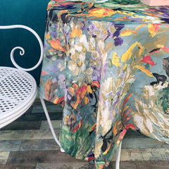 Vintage Flower Tablecloth Stain Resistant Waterproof Washable
