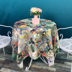 Vintage Flower Tablecloth Stain Resistant Waterproof Washable