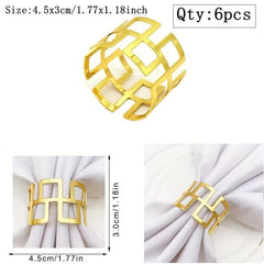 6pcs Metal Napkin Rings Cast Iron Polished Rings Halloween Decor