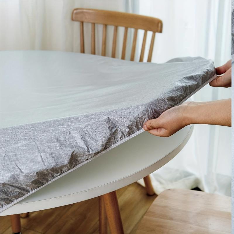 PVC Round Elastic Table Cover Waterproof Tablecloth