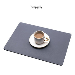 1pc PU Double Sided Leather Placemat Waterproof Table Mat