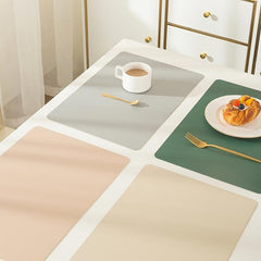 1pc PU Double Sided Leather Placemat Waterproof Table Mat