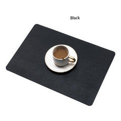 1pc PU Double Sided Leather Placemat Waterproof Table Mat