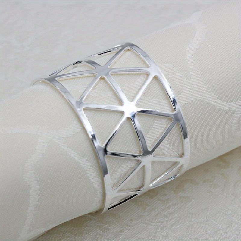 6pcs Golden Napkin Rings Hotel Table Decoration Cast Iron Polished Metal Rings