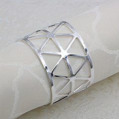 6pcs Golden Napkin Rings Hotel Table Decoration Cast Iron Polished Metal Rings